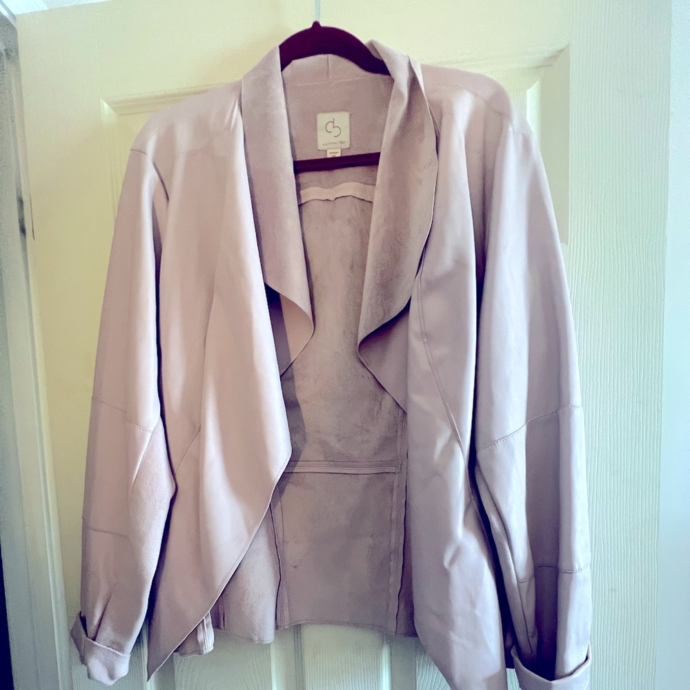 Pink vegan leather jacket 2X